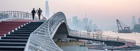Pudong - North Bund - Mingshen Wharf - Yangjing Canal Pedestrian Bridge