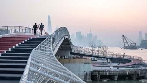 Pudong - North Bund - Mingshen Wharf - Yangjing Canal Pedestrian Bridge